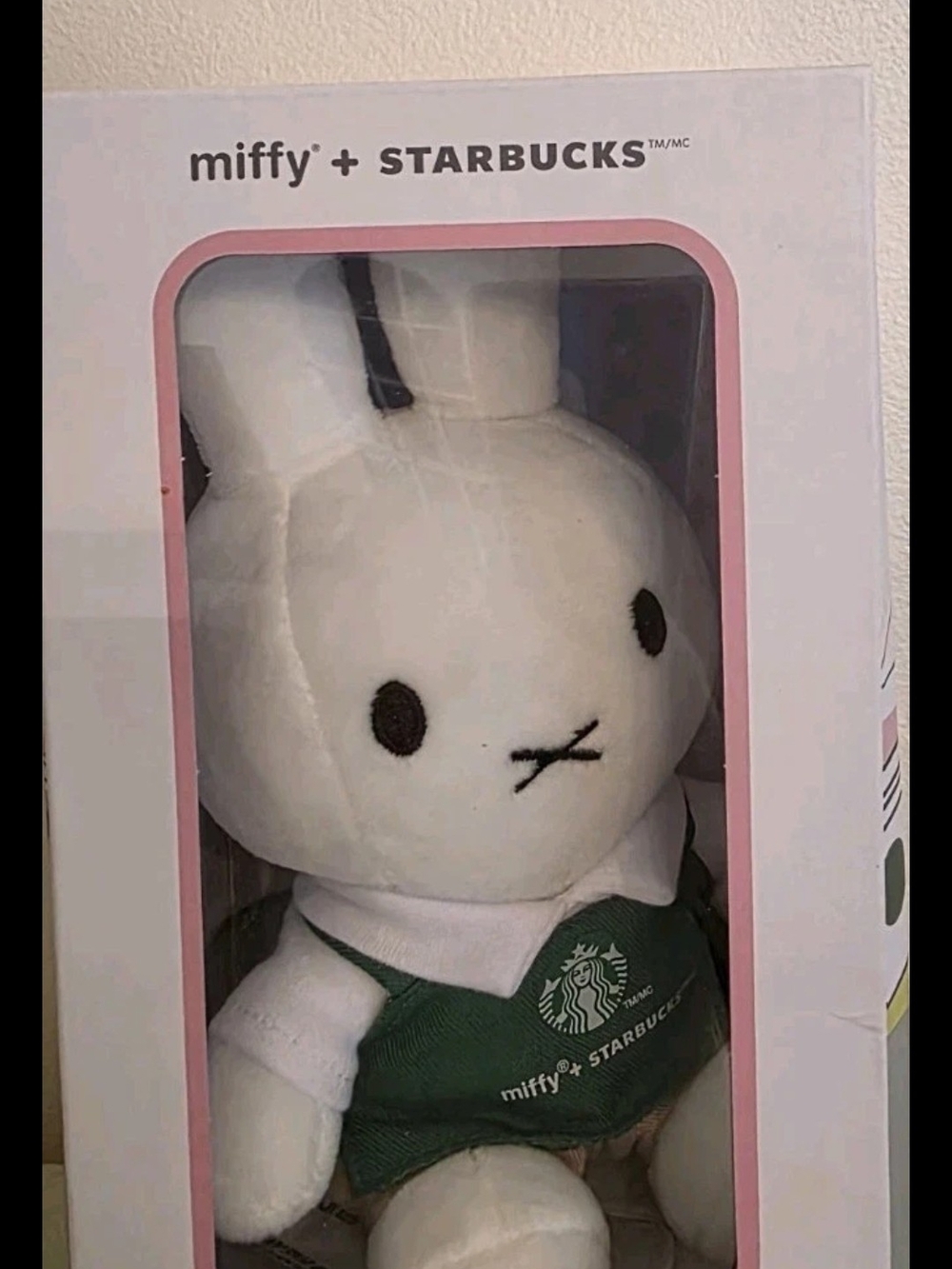 miffy x STARBUCKS Plush Bunny in White with Green Apron